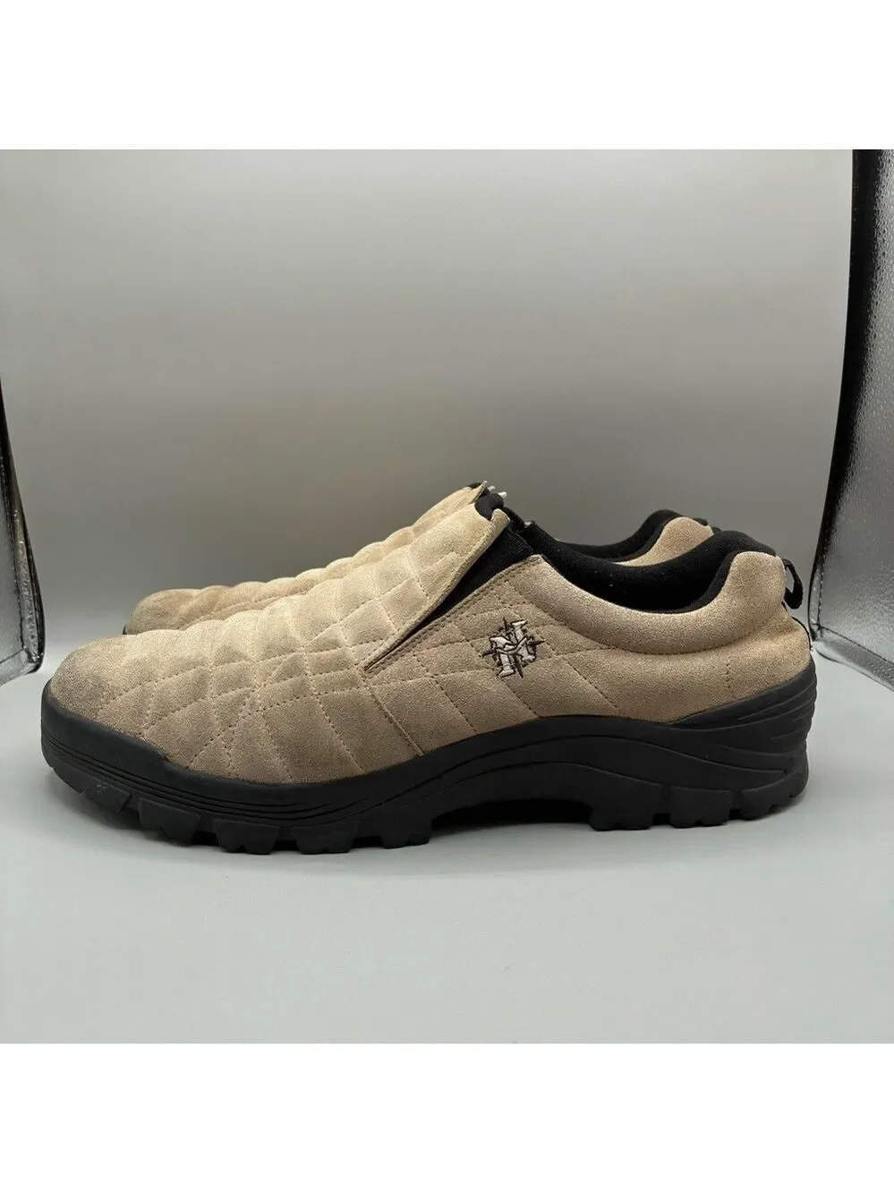 Nevados Butte Suede Slip On Shoes Men’s 13 Tan Hiking Trail Loafers NM02493T